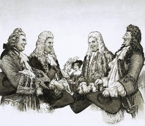Ranskan Ludvig XIV:n aikana herrasmiehet käyttivät valtavia peruukkeja, - tekijältä John Millar Watt