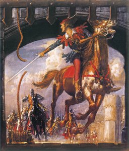 Normannisotilaat jahtaavat Robin Hoodia tekijältä John Millar Watt