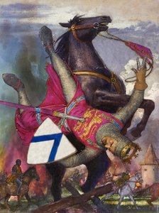 Vilhelm Valloittajan kaatuminen (guassi paperille) tekijältä John Millar Watt