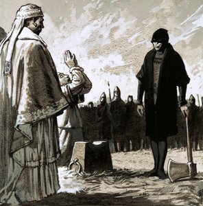 Waltheofin välitön teloittaminen määrättiin (guassi paperille). tekijältä John Millar Watt
