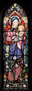 Dover, St Mary In Castro, Lavers & Barraud, John Millner Allen (1827-1902), Madonna & Child, 1861, muokattu Gilbert Scottista