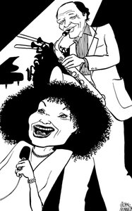 Cleo Laine ja Sir John Dankworth Dame Cleo Laine, Lady Dankworth, syntyjään Clementina Dinah Campbell. tekijältä John Minnion