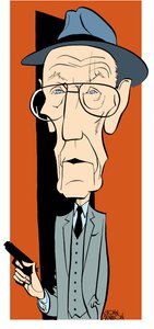 William S. Burroughs, John Minnionin tekemä karikatyyri. tekijältä John Minnion