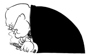 Winston Churchill karikatyyri, brittiläinen poliitikko, toimi Yhdistyneen kuningaskunnan pääministerinä vuosina 1940-1945.