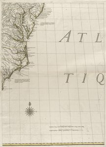Kartta brittiläisistä ja ranskalaisista alueista Amerikassa, 1756 (kaiverrus ääriviivavärillä paperille)
