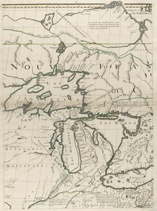 Kartta brittiläisistä ja ranskalaisista alueista Amerikassa, 1756 (kaiverrus ääriviivavärillä paperille)