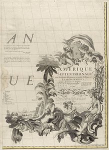 Kartta brittiläisistä ja ranskalaisista alueista Amerikassa, 1756 (kaiverrus ääriviivavärillä paperille)