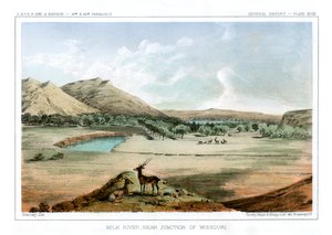 Milk River, lähellä Missourin risteystä, 1856. tekijältä John Mix Stanley