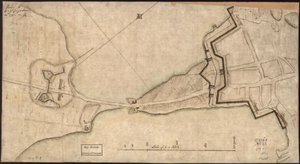 (Kaulan ja linnoitusten suunnitelma) Toimitettu H.E. Gl. Gage, 30. kesäkuuta. 1775.-J.M. LOC gm71000918 gm71000918