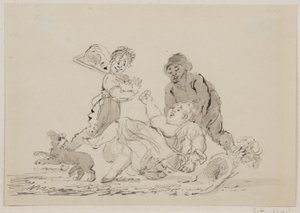 Katutapaturma, 1804 (kynä, sivellin ja muste paperille) tekijältä John Nixon