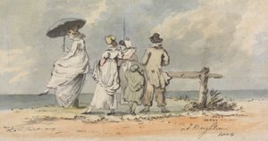 Brightonissa, 1804: Kolme naista, lapsi ja mies katselemassa merelle
