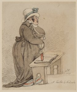 Exeterin katedraalissa, 1809 (kynä, muste, sivellin ja wc paperille). tekijältä John Nixon