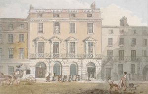 Freemasons Hall and Tavern, Great Queen Street, n. 1800 (wc paperilla) tekijältä John Nixon