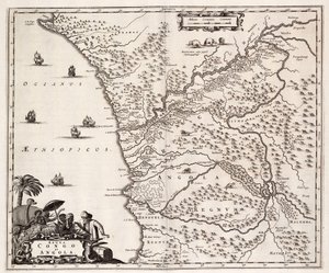 Kongon ja Angolan kartta, Afrikka tekijältä John Ogilby