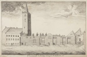 St Andrews Delineated - St Leonards Collegen kappeli St Andrews (kynä ja pese paperille)