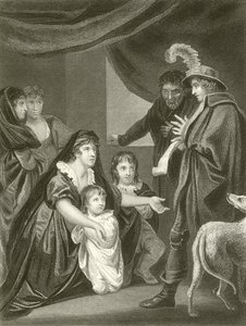 Lady Elizabeth Gray rukoilee Edward IV:tä suojelemaan lapsiaan.
