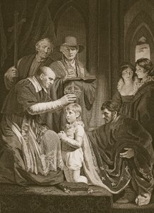 Henry VI:n kruunaus, T. Hollowayn kaiverrus, kuvitus David Humen teoksesta "Englannin historia", pub. R. Bowyer, Lontoo, 1812 tekijältä John Opie