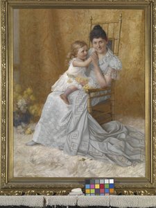 Muotokuva Martha Wysor Marsh ja poika, John Edwin (öljy kankaalle)