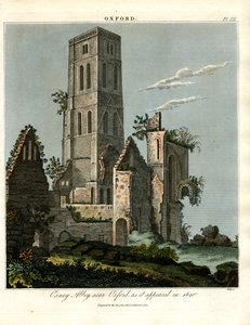 Osney Abbey Oxfordin lähellä sellaisena kuin se oli vuonna 1650. tekijältä John Pass