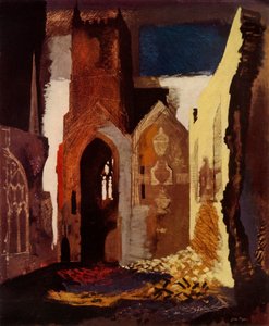"John Piperin tekemä raunio harmonisoimalla koristeellista tasapainoa", 1949. tekijältä John Piper