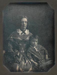 Elizabeth Bakewell James ja hänen poikansa Frank B. James, n. 1846. tekijältä John Plumbe Jr..