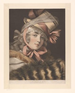 Näyttelijän muotokuva, mahdollisesti Louise-Rosalie Lefebvre Felicia (otsikko esineessä) Kuusi muotokuvaa näyttelijöistä (sarjan nimi) tekijältä John Raphael Smith