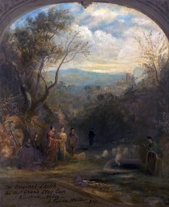 Alkuperäinen luonnos suurelle portaalle Newstead Abbeyssa, Nottinghamshire, 1832 tekijältä John Rawson Walker