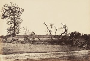 Extreme Line of Confederate Works, Cold Harbor., huhtikuu 1865 (albumiiniprintti kiinnitetty kudospaperille)