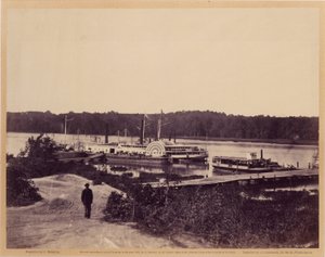 Lääkintähuoltovene, Appomattox Landing, Virginia, Gardnerin sisällissodan luonnoskirjasta.