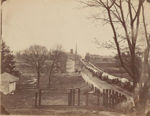 Armeijan vaunujuna saapuu Pietariin, Virginia, huhtikuu 1865 (kuva)