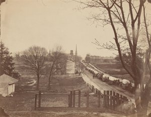 Armeijan vaunujen juna saapuu Pietariin, Virginia, huhtikuu 1865.