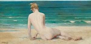 Rannalla istuva alaston, 1888