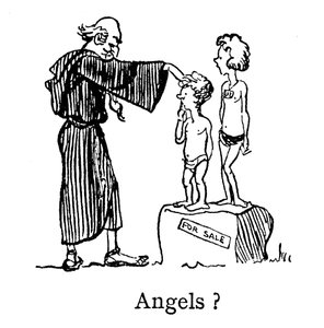 Enkelit, paavi Gregory, ei-angli, Sed Angeli (ei enkelit, vaan anglikaanit) (litografia)
