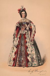 Beaufortin herttuatar Emily kuningatar Victorias Bal Costumén asussa 12. toukokuuta 1842 1843.