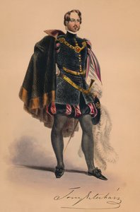 Vieras 1500-luvun puvussa kuningatar Victorias Bal Costumelle 12. toukokuuta 1842 1843.