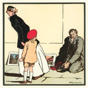 Kensington Rhymes: The Pavement Artist (värilitho) tekijältä John Robert (after) Monsell