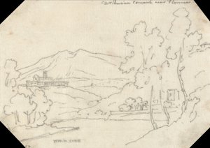 Kartusialaisluostari Firenzen lähellä tekijältä John Robert Cozens
