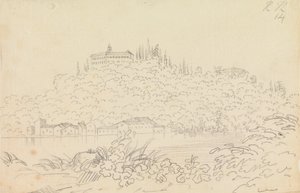 Monte Olivetton luostari Firenzen lähellä tekijältä John Robert Cozens