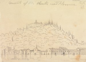Monte Olivetton luostari Firenzen lähellä tekijältä John Robert Cozens
