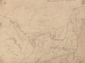 Laskeutuminen Pont de Beauvoisiniin tekijältä John Robert Cozens
