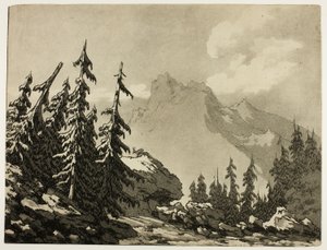 Männyt vuoristossa tekijältä John Robert Cozens