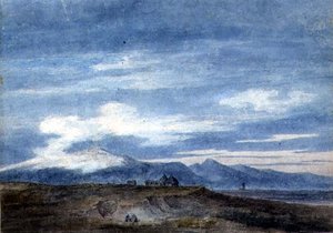 Paimenkota Pontinen soiden rajalla, Valetrin ja Terracinan välissä (akvarelli paperille) tekijältä John Robert Cozens