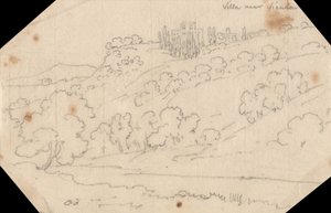 Huvila lähellä Sienaa tekijältä John Robert Cozens