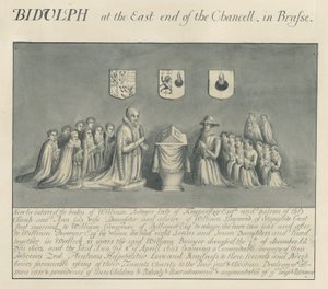 Messinkilevy Biddulphin kirkossa - William Bowyer Knipersleystä : kynä- ja pesupiirustus, nd [?19. vuosisadalla] (piirustus) tekijältä John Robert Fernyhough