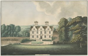 Pendeford Hall: akvarellimaalaus ja [1800-luku]