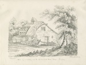 Rugeley - Mökki lähellä Old Cannock Wood Forges: kynä- ja mustepiirustus tekijältä John Robert Fernyhough