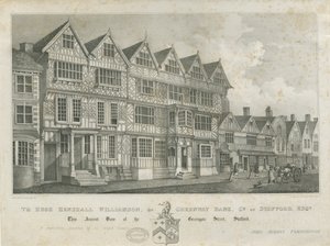 Stafford - Muinainen "High House": litografia ja [1800-luku] tekijältä John Robert Fernyhough