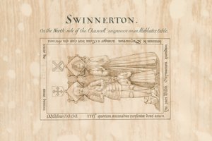 Swynnertonin kirkko - William Swynnertonin muistomerkki: kynä- ja mustepiirustus, nd [1800-luku] (piirustus) tekijältä John Robert Fernyhough
