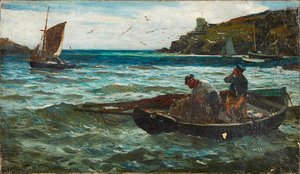 Fisherfolk (öljy kankaalle)