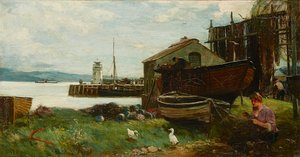 Verkkojen korjaaminen, Ardrishaig (öljy kankaalle)